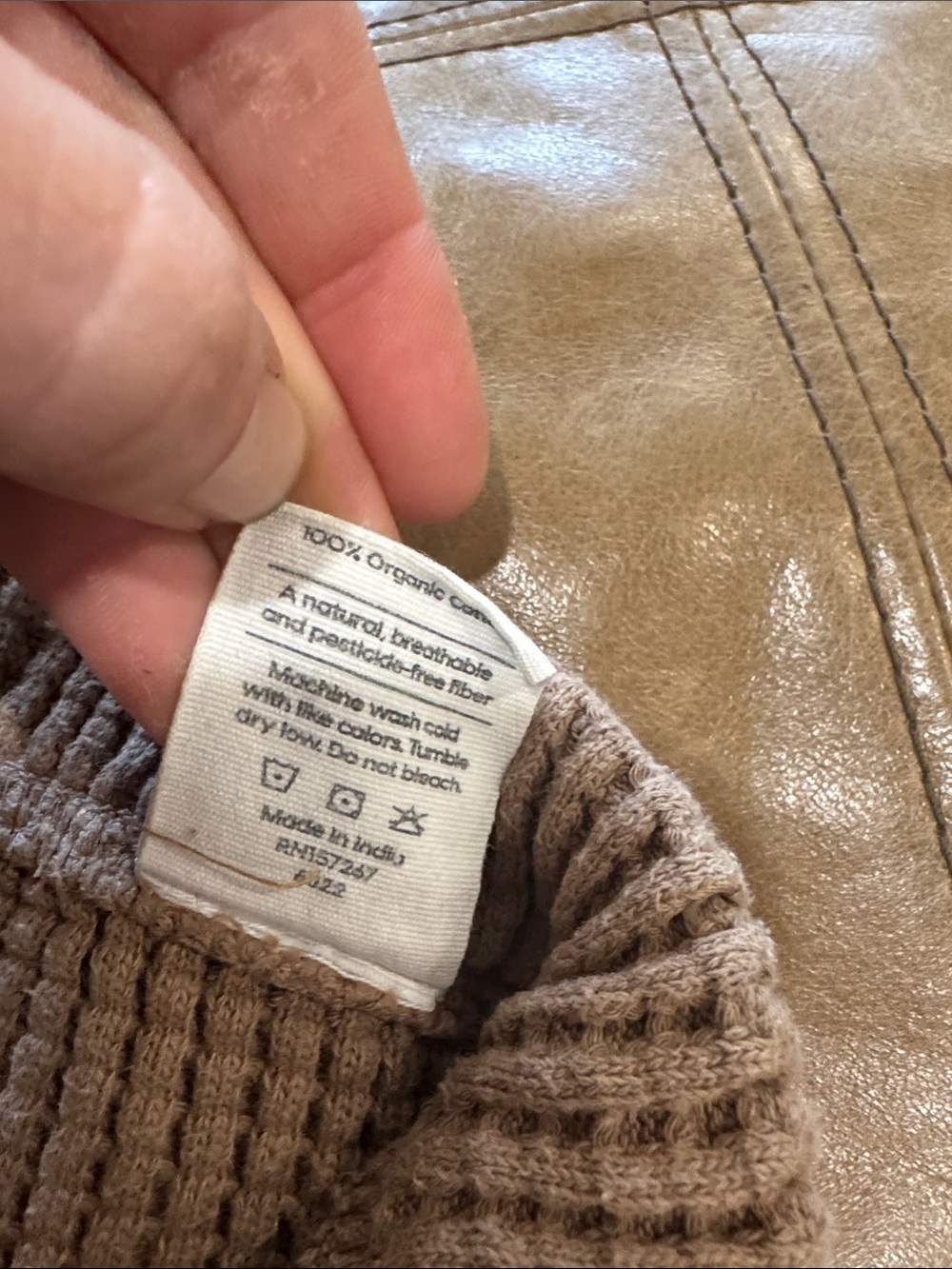 MATE the Label Waffle Joggers - Bark Medium - Organic Cotton - Picture 9 of 9